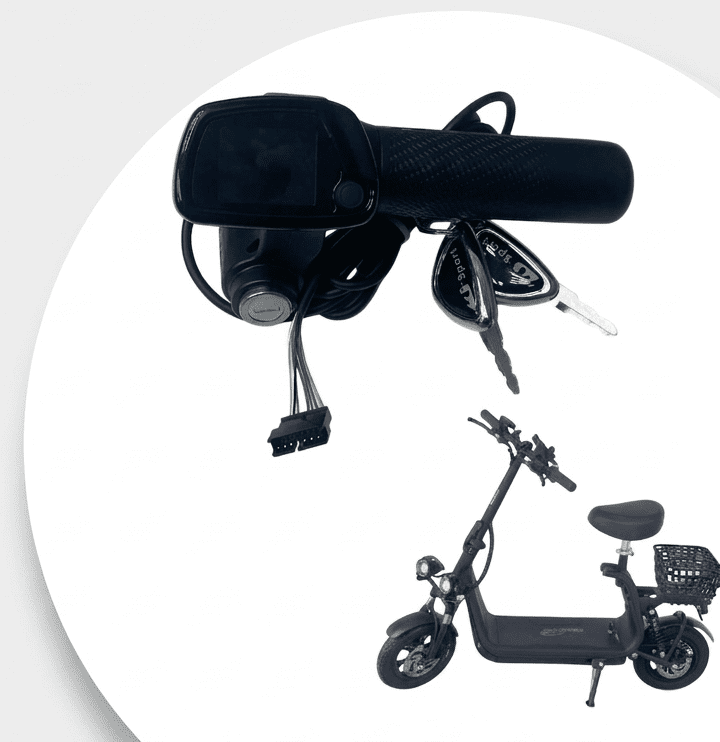 دعسة سكوتر كهربائي 48 فولت مع شاشة رقمية ومفتاح تشغيل سلك طويل